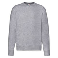 Grau meliert - Front - Fruit of the Loom - "Premium" Sweatshirt für Herren  angesetzte Ärmel