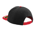 Schwarz-Rot - Back - Beechfield - "Original" Snapback Mütze Flacher Schirm für Herren-Damen Unisex