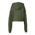 Militärgrün - Back - Bella + Canvas - Kurzes Hoodie für Damen