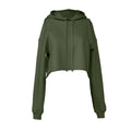 Militärgrün - Front - Bella + Canvas - Kurzes Hoodie für Damen