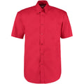 Rot - Front - Kustom Kit Corporate Oxford Herren Hemd, Kurzarm
