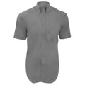 Silbergrau - Front - Kustom Kit Corporate Oxford Herren Hemd, Kurzarm