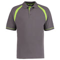Kohle-Limette - Front - Kustom Kit Oak Hill Herren Polo-Shirt, Kurzarm