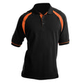 Schwarz-Orange - Front - Kustom Kit Oak Hill Herren Polo-Shirt, Kurzarm
