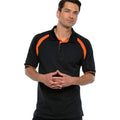 Schwarz-Orange - Back - Kustom Kit Oak Hill Herren Polo-Shirt, Kurzarm