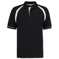 Schwarz-Weiß - Front - Kustom Kit Oak Hill Herren Polo-Shirt, Kurzarm