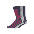 Grau-Marineblau-Himbeere - Front - French Connection - "Oakley" Socken für Herren-Damen Unisex(3er-Pack)