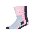 Pink-Grau-Schwarz - Front - French Connection - "Waterfall" Socken für Herren-Damen Unisex(3er-Pack)