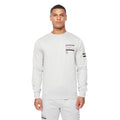 Grau meliert - Side - Duck and Cover - "Jennerkins" Sweatshirt & Jogginghose Rundhalsausschnitt für Herren