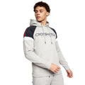 Grau meliert - Lifestyle - Crosshatch - "Reginald" Hoodie und Shorts-Set für Herren