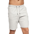 Grau meliert - Close up - Crosshatch - "Reginald" Hoodie und Shorts-Set für Herren