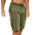 Dunkel-Olive - Front - Crosshatch - "Seagaro" Cargo-Shorts für Herren