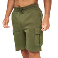 Dunkel-Olive - Side - Crosshatch - "Seagaro" Cargo-Shorts für Herren