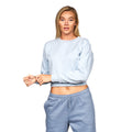 Blau - Side - Juice - "Catalina" Kurzes Sweatshirt Rundhalsausschnitt für Damen