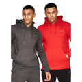 Rot-Holzkohle - Front - Crosshatch - "Traymax" Kapuzenpullover für Herren (2er-Pack)