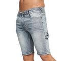 Waschblau - Lifestyle - Crosshatch - "Carpenter" Shorts für Herren