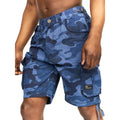 Blau - Side - Crosshatch - "Jimster" Cargo-Shorts für Herren