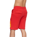 Rot - Lifestyle - Crosshatch - "Flocked" Shorts für Herren