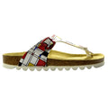 Weiß-Bunt - Front - Sanosan - Damen Sandalen "Geneve Srg", Retro, Leder