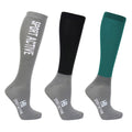 Dunkelgrün-Bleistift-Grau-Schwarz - Front - Hy - Socken für Damen - Aktiv(3er-Pack)