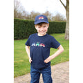 Marineblau - Back - British Country Collection - "Three Tractors" T-Shirt für Kinder