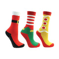 Rot-Grün-Gelb - Front - Hy - "Festive Feet" Socken für Kinder - weihnachtliches Design(3er-Pack)