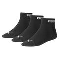 Schwarz - Front - Puma - "Quarter" Socken für Herren (3er-Pack)