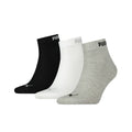 Schwarz-Weiß-Grau - Front - Puma - "Quarter" Knöchelsocken für Damen (3er-Pack)