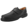 Schwarz - Back - Roamers Herren Superlite Lederschuhe - Schuhe mit Klettverschluss, breite Passform