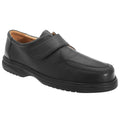 Schwarz - Front - Roamers Herren Superlite Lederschuhe - Schuhe mit Klettverschluss, breite Passform