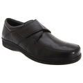 Schwarz - Front - Roamers Herren Superlight Lederschuhe - Schuhe mit Klettverschluss