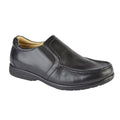 Schwarz - Side - Roamers Herren Leder XXX Extra Weit Schuhe