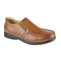 Tan - Front - Roamers Herren Leder XXX Extra Weit Schuhe