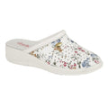 Weiß - Front - Dek - Damen Clogs, Floral, Beschichtetes Leder