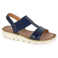 Marineblau - Front - Cipriata - Damen Sandalen mit Keilabsatz "Aladina"