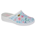 Babyblau - Front - Dek - Damen Clogs, Floral, Leder