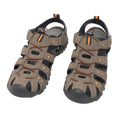 Taupe-Orange - Side - PDQ Jungen Wander Sandalen mit Klettverschluss