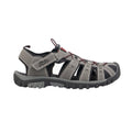 Grau-Rot - Front - PDQ Jungen Wander Sandalen mit Klettverschluss