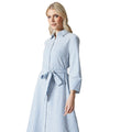 Blau - Lifestyle - Principles - Midi Hemd Kleid Gürtel für Damen