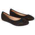 Schwarz - Front - Good For The Sole - Damen Ballerinas "Tammy", Glitzer