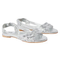 Silber - Front - Dorothy Perkins - Damen Sandalen "Jocelyn", Geflochten, Leder