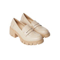 Beige - Front - Faith - Damen Penny-Schlupfschuhe "Neddie", Klobig