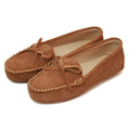 Kastanienbraun - Pack Shot - Eastern Counties Leather Damenmoccasins aus Wildleder