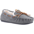 Grau - Front - Hush Puppies - Kinder Hausschuhe "Addison", Wildleder