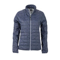 Marineblau-Silber - Front - James and Nicholson Damen Hybridjacke