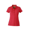 Pink - Front - James and Nicholson Damen Vintage Poloshirt