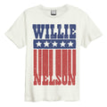 Altweiß - Front - Amplified - "Willie Nelson" T-Shirt für Herren-Damen Unisex