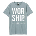 seltsames Blau - Front - Amplified - "Worship" T-Shirt für Herren-Damen Unisex