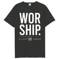 Schwarz - Front - Amplified - "Worship" T-Shirt für Herren-Damen Unisex