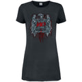 Holzkohle - Front - Amplified - "Ammunition Eagle" T-Shirt-Kleid für Damen